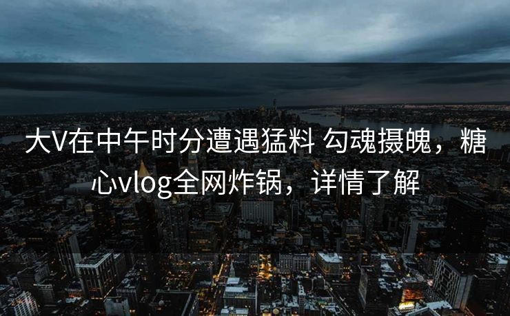 大V在中午时分遭遇猛料 勾魂摄魄，糖心vlog全网炸锅，详情了解  第1张