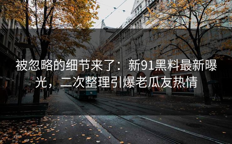 被忽略的细节来了：新91黑料最新曝光，二次整理引爆老瓜友热情